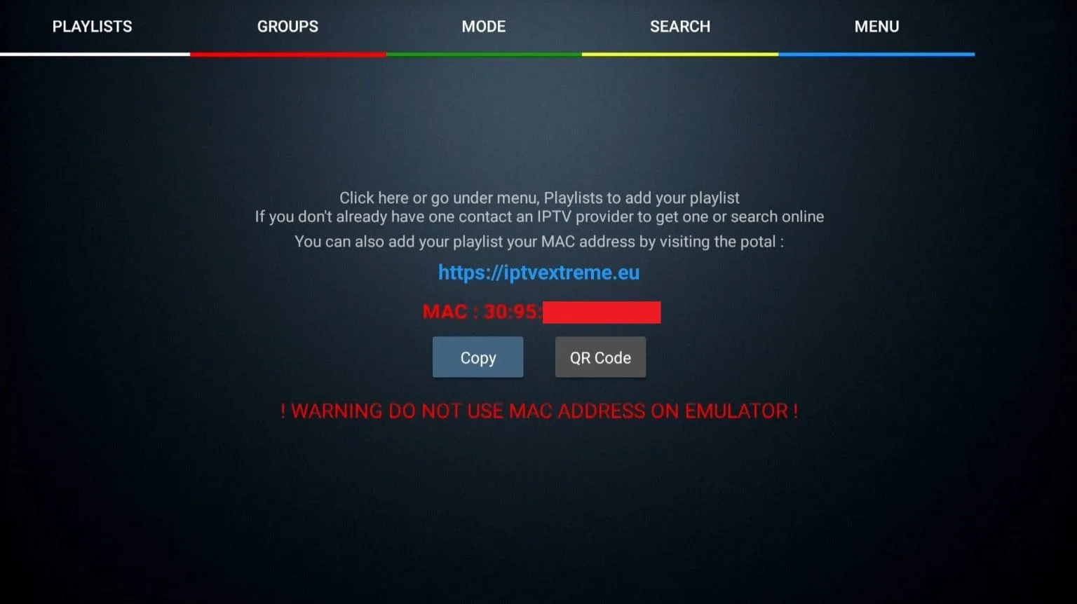 IPTV Extreme Pro vaihe 1 MAC-osoite