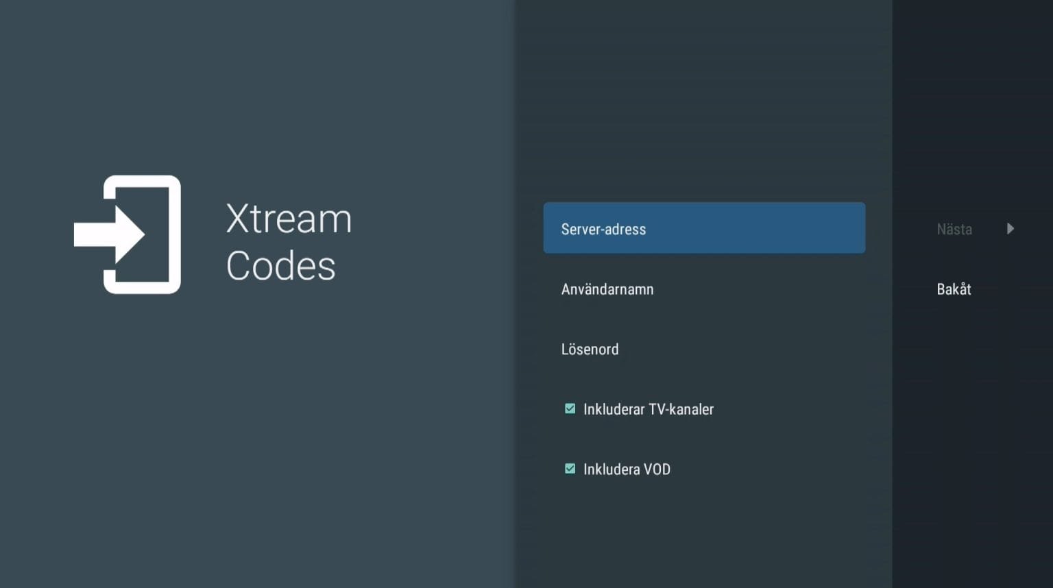 TiviMate Xtream Codes kirjautumistietojen lisääminen