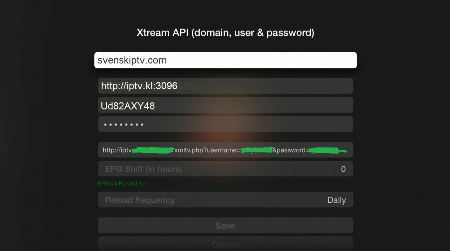 IPTVX vaihe 2 – Xtream API tai M3U valinta