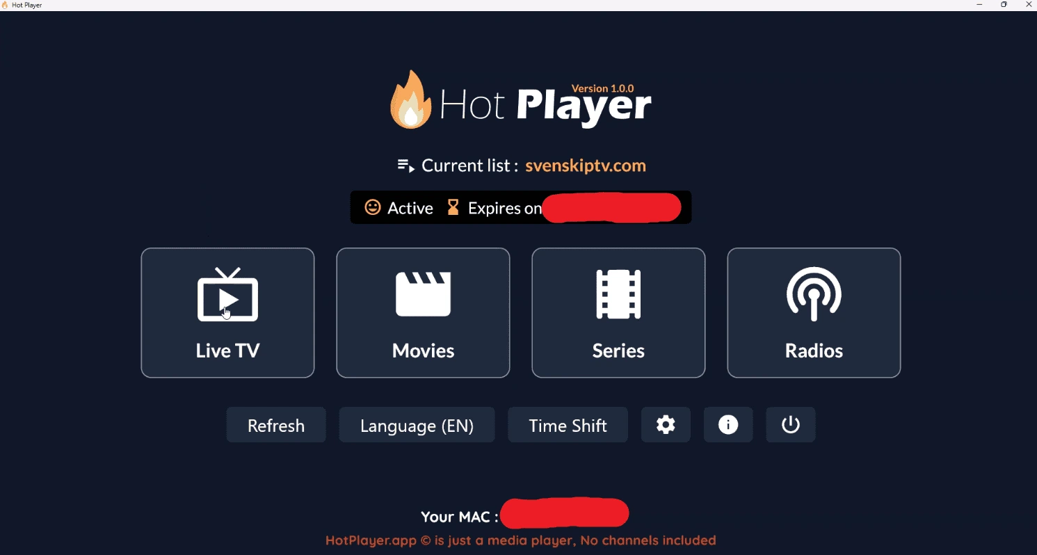 HotPlayer vaihe 4 playlistin lataus Android TV -laitteella