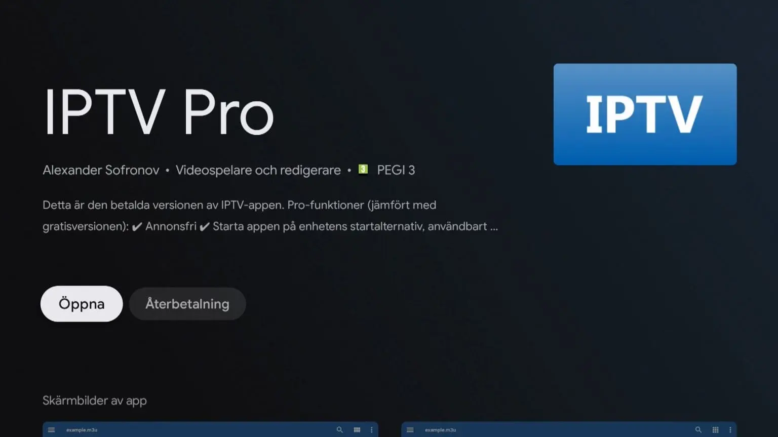 IPTV Pro Android sovellus