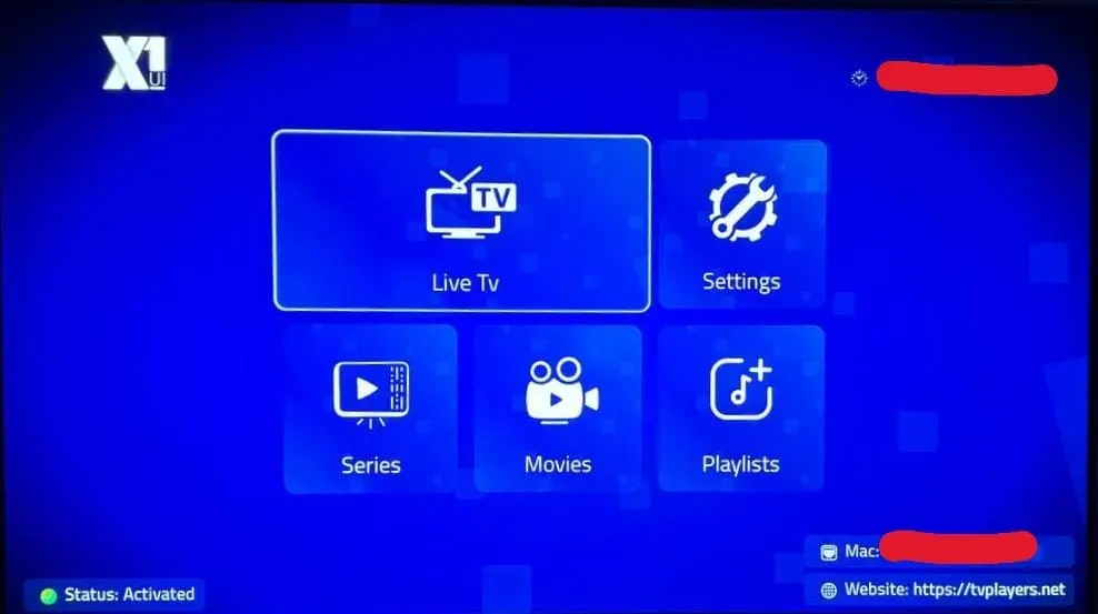 XUI IPTV Player kirjautumistiedot Samsung TV vaihe 3