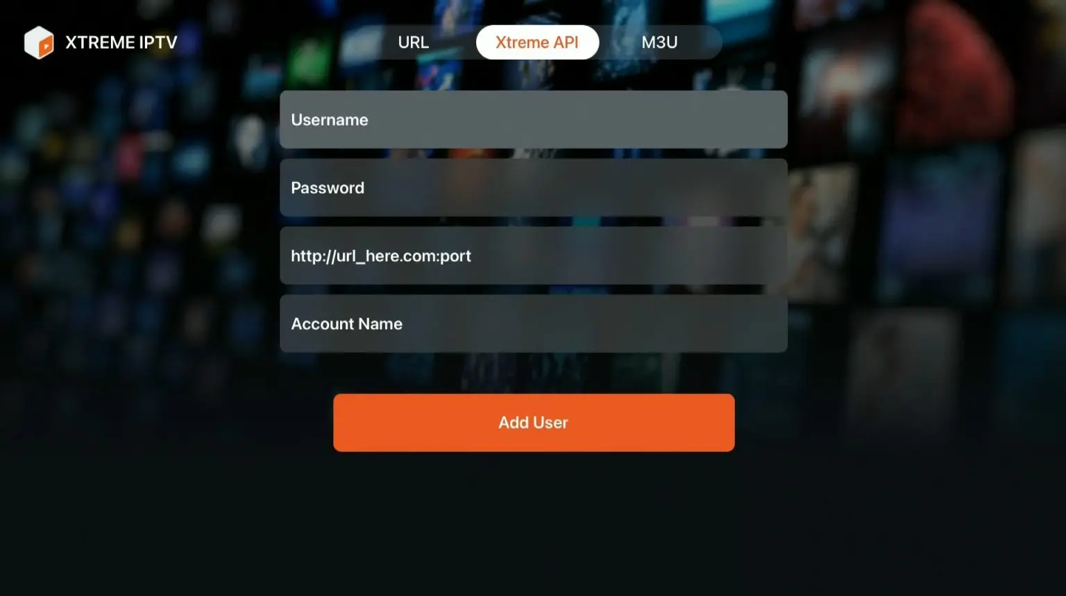 Xtream IPTV Apple TV Xtream Codes kirjautuminen vaihe 2